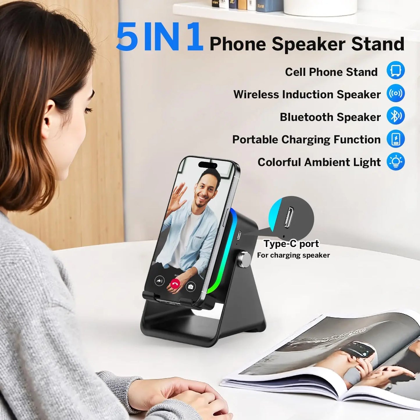 5 In 1 Wireless Induction Speaker
