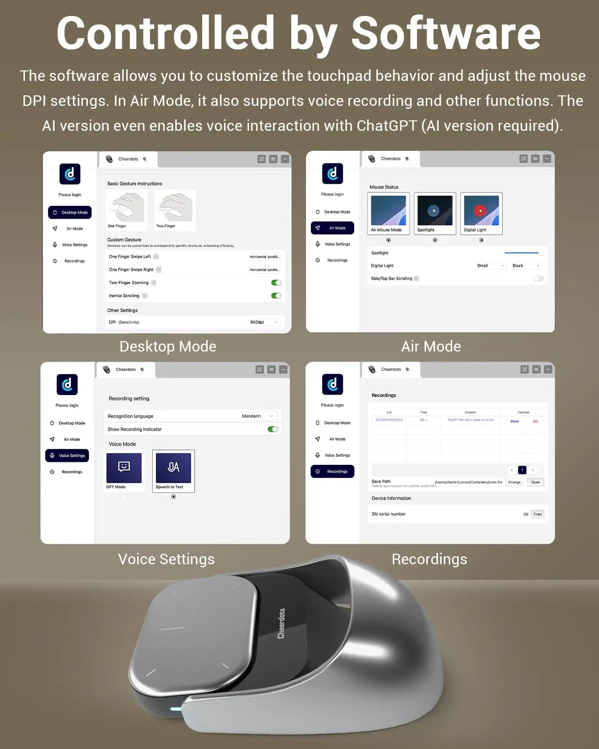 Wireless Detachable Air Mouse