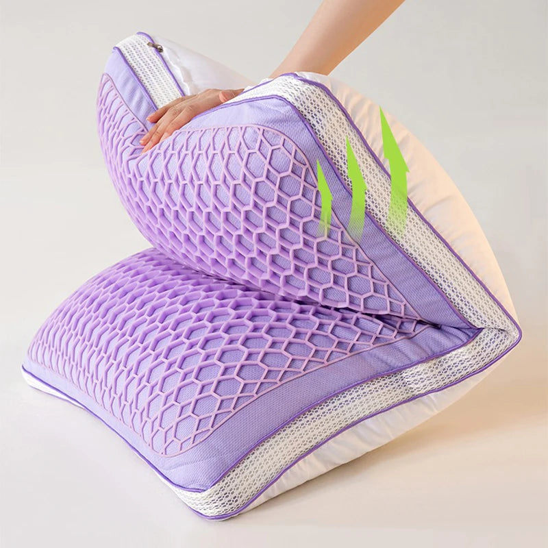 TPE Pectin Feather Pillow Neck Pillows for Sleeping Bed Pillow Pectin Cotton Two-sided Cover Home Textiles Soft Comfort Bedding