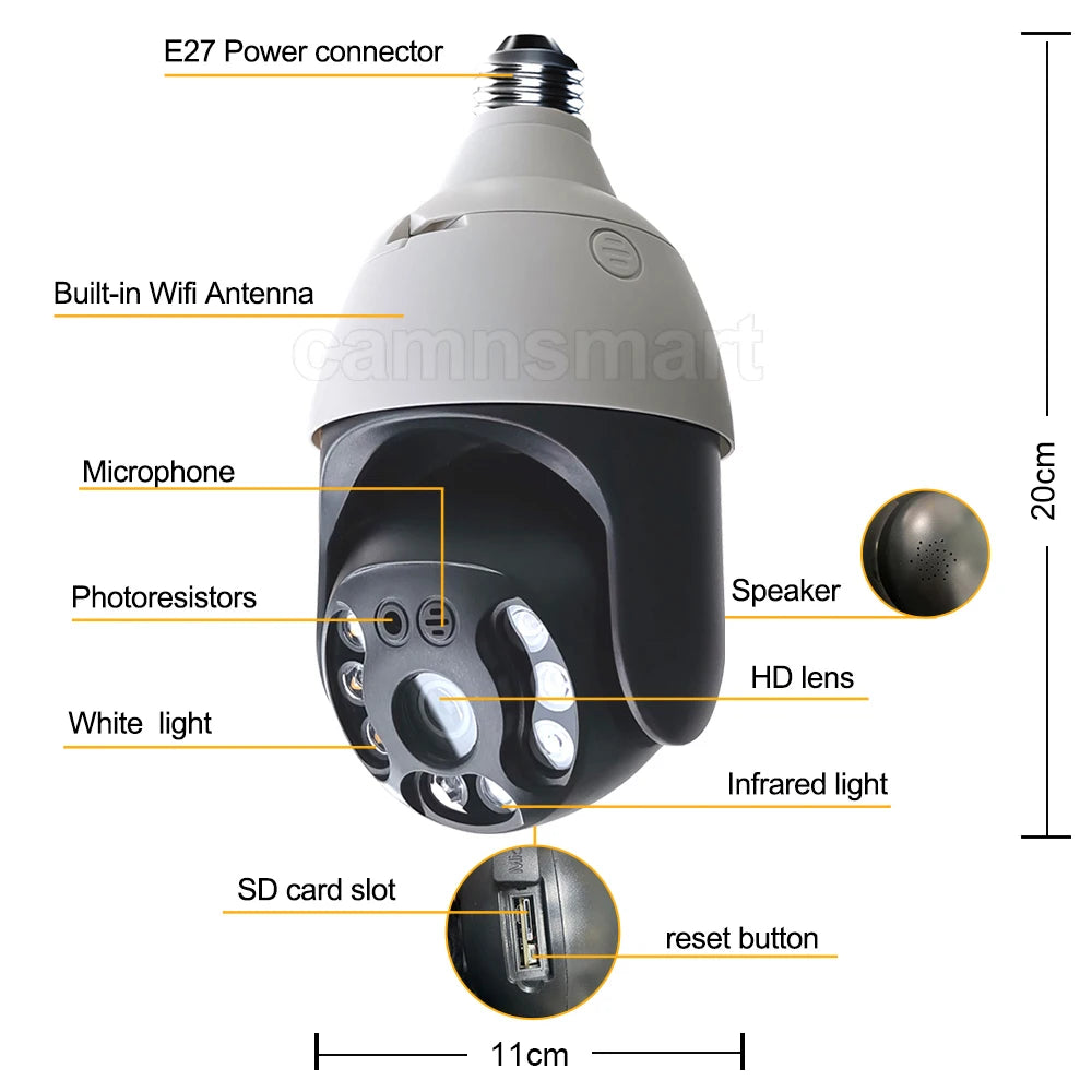 Smart WIFI Bulb Security Camera