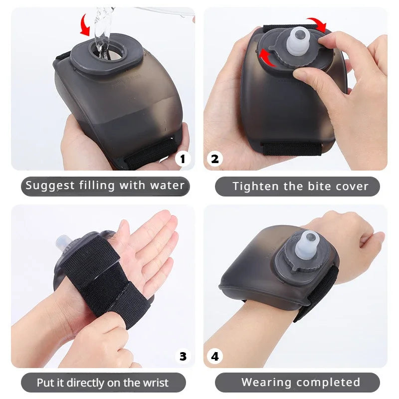 Handsfree Silicone Sports wrist water bottle