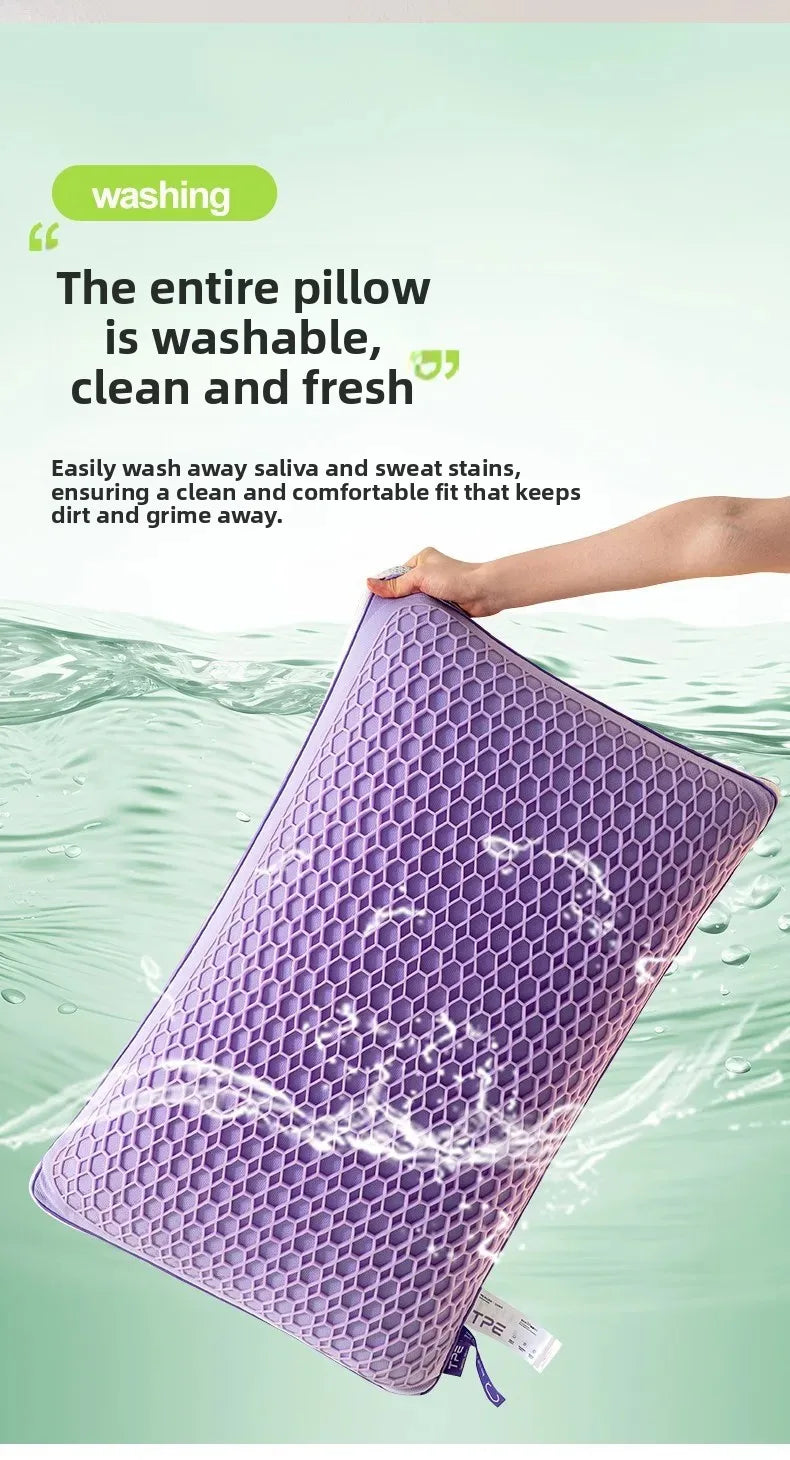 TPE Pectin Feather Pillow Neck Pillows for Sleeping Bed Pillow Pectin Cotton Two-sided Cover Home Textiles Soft Comfort Bedding