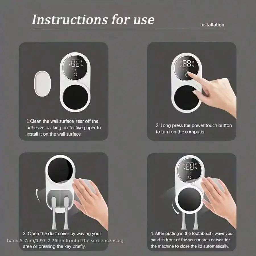 Wall-mounted Smart Toothbrush Holder & Sterilizer