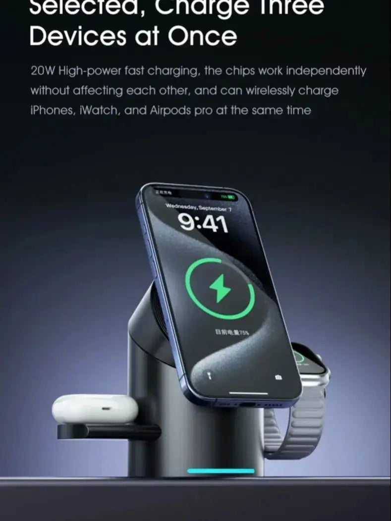 Qi2 3 In 1 Magnetic Wireless Charger